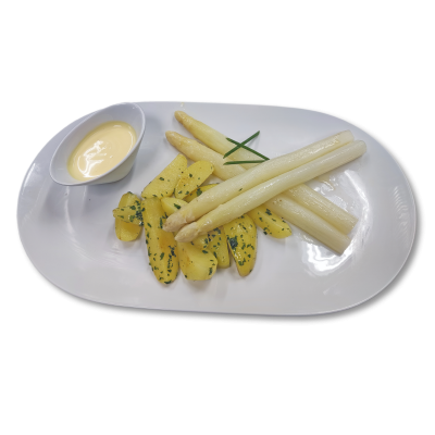 Spargel mit Petersilienkartoffeln und Sauce Hollandaise