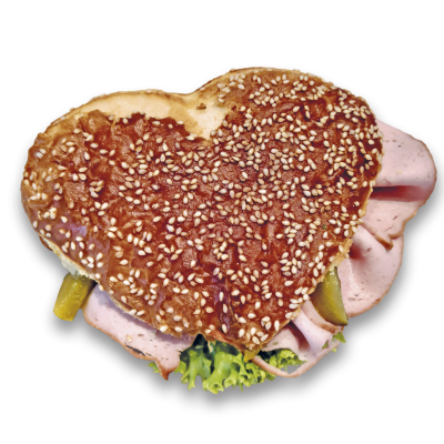 Laugenherz Leberkäse